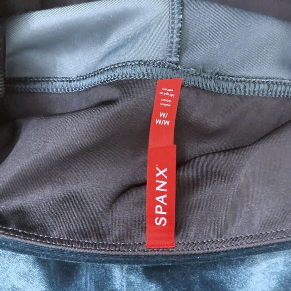 SPANX Velvet Leggings Size W High Waist Tummy Control Malachite Green - Picture 10 of 16